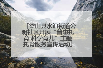 梁山县水泊街道公明社区开展“普惠托育 科学育儿”主题托育服务宣传活动