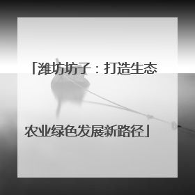 潍坊坊子：打造生态农业绿色发展新路径