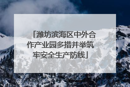 潍坊滨海区中外合作产业园多措并举筑牢安全生产防线