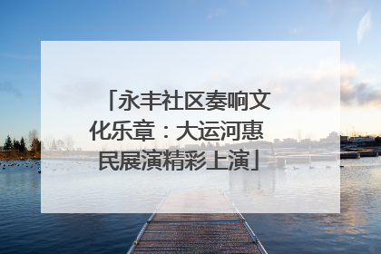 永丰社区奏响文化乐章：大运河惠民展演精彩上演