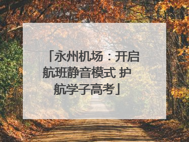 永州机场：开启航班静音模式 护航学子高考
