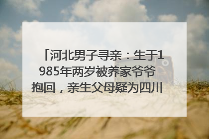 河北男子寻亲：生于1985年两岁被养家爷爷抱回，亲生父母疑为四川仪陇人｜红星寻人