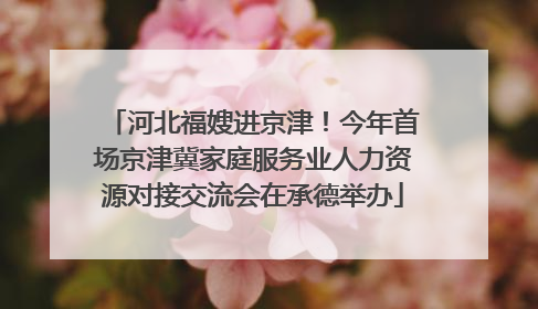 河北福嫂进京津！今年首场京津冀家庭服务业人力资源对接交流会在承德举办