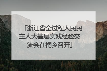浙江省全过程人民民主人大基层实践经验交流会在桐乡召开