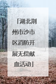 湖北荆州市沙市区消防开展无偿献血活动