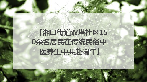湘口街道双塔社区150余名居民在传统民俗中医养生中共赴端午