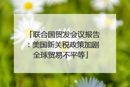 联合国贸发会议报告：美国新关税政策加剧全球贸易不平等