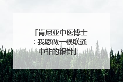 肯尼亚中医博士：我愿做一根联通中非的银针