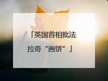 英国首相批法拉奇“画饼”