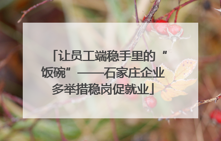 让员工端稳手里的“饭碗”——石家庄企业多举措稳岗促就业