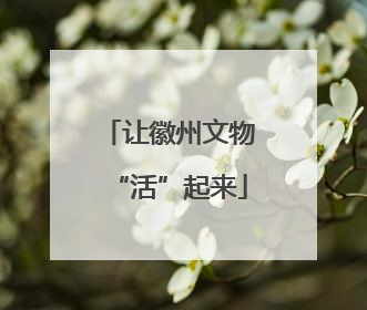 让徽州文物“活”起来