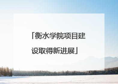 衡水学院项目建设取得新进展