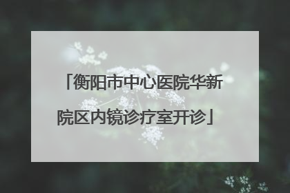 衡阳市中心医院华新院区内镜诊疗室开诊