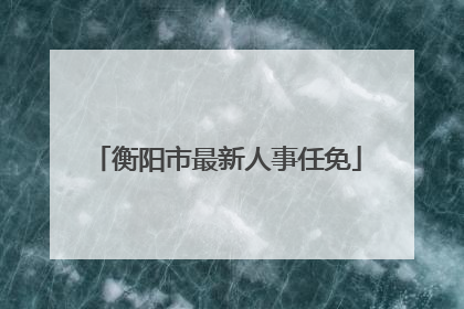 衡阳市最新人事任免