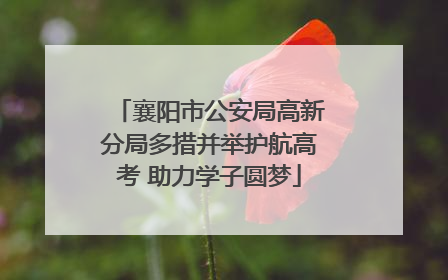 襄阳市公安局高新分局多措并举护航高考 助力学子圆梦