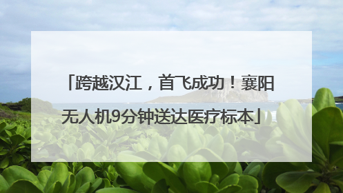 跨越汉江，首飞成功！襄阳无人机9分钟送达医疗标本