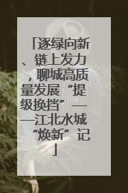 逐绿向新、链上发力，聊城高质量发展“提级换挡”——江北水城“焕新”记