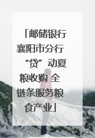 邮储银行襄阳市分行“贷”动夏粮收购 全链条服务粮食产业