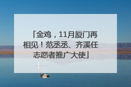 金鸡，11月厦门再相见！范丞丞、齐溪任志愿者推广大使