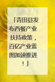 青田县发布西餐产业扶持政策，百亿产业蓝图加速推进！