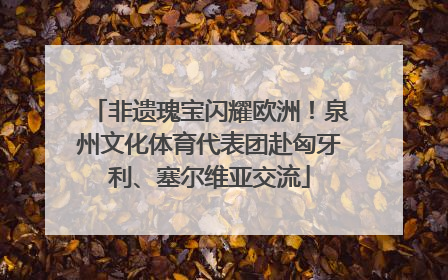 非遗瑰宝闪耀欧洲！泉州文化体育代表团赴匈牙利、塞尔维亚交流