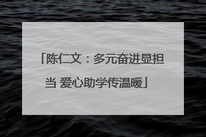 陈仁文：多元奋进显担当 爱心助学传温暖