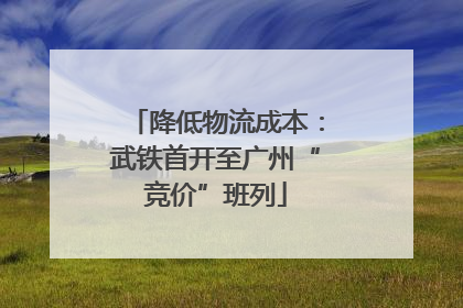 降低物流成本：武铁首开至广州“竞价”班列