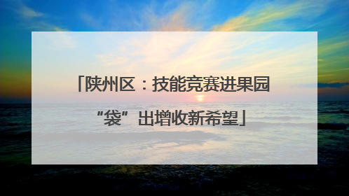 陕州区：技能竞赛进果园 “袋”出增收新希望