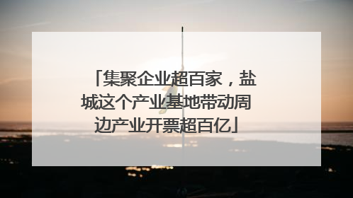 集聚企业超百家，盐城这个产业基地带动周边产业开票超百亿