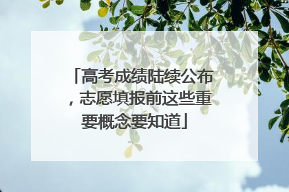 高考成绩陆续公布，志愿填报前这些重要概念要知道