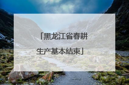 黑龙江省春耕生产基本结束