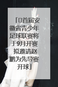 ﻿首届安徽省青少年足球联赛将于9月开赛 拟邀请赵鹏为先导赛开球