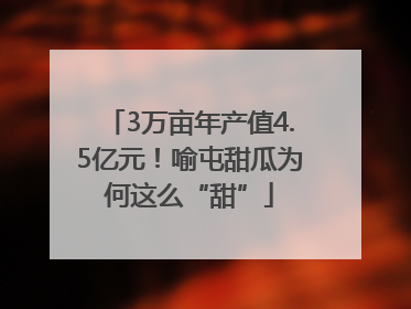 3万亩年产值4.5亿元！喻屯甜瓜为何这么“甜”