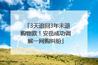 3天追回3年未退购物款！安岳成功调解一网购纠纷