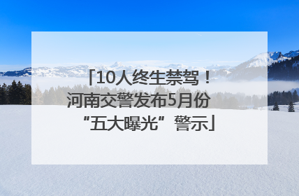 10人终生禁驾！河南交警发布5月份“五大曝光”警示