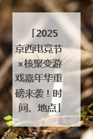2025京西电竞节×核聚变游戏嘉年华重磅来袭！时间、地点