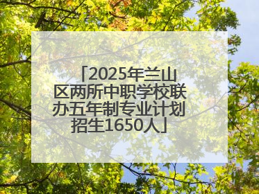 2025年兰山区两所中职学校联办五年制专业计划招生1650人