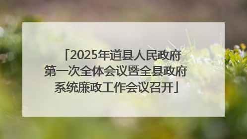 2025年道县人民政府第一次全体会议暨全县政府系统廉政工作会议召开