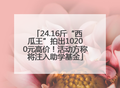 24.16斤“西瓜王”拍出10200元高价！活动方称将注入助学基金