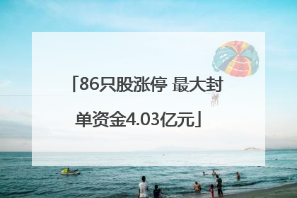 86只股涨停 最大封单资金4.03亿元