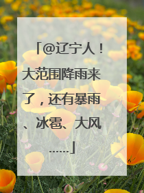 @辽宁人！大范围降雨来了，还有暴雨、冰雹、大风……