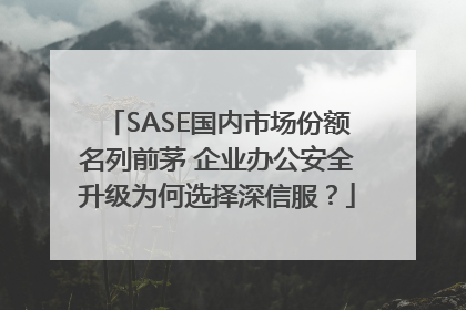 SASE国内市场份额名列前茅 企业办公安全升级为何选择深信服？